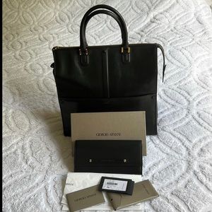 Giorgio Armani Black large Tote and Brand new wallet